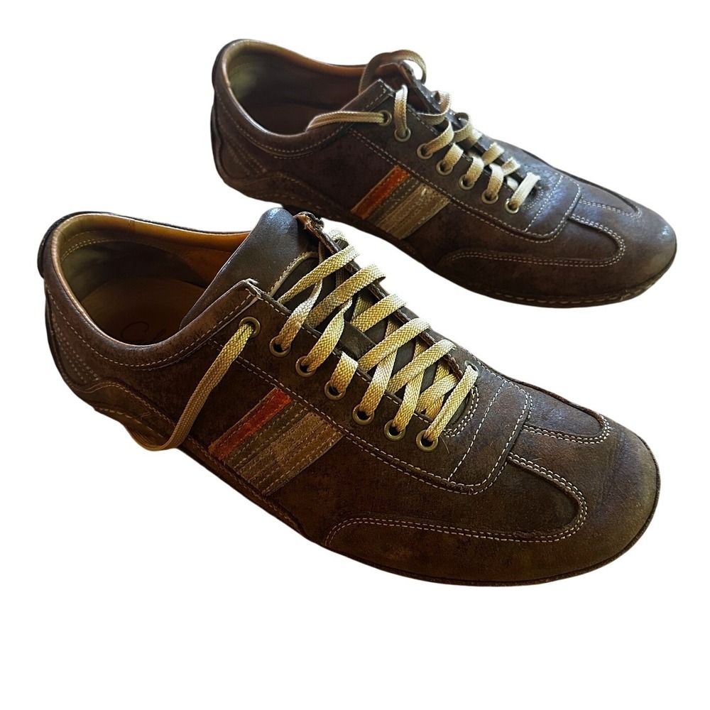 Cole Haan Nike Air Mens Brown Leather Driving Sneakers Striped 11.5